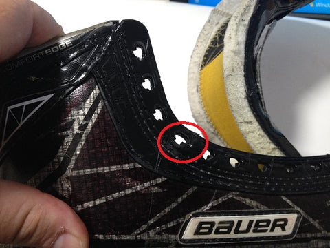 Repair Torn Skate Eyelet - Mega's Hockey Shop