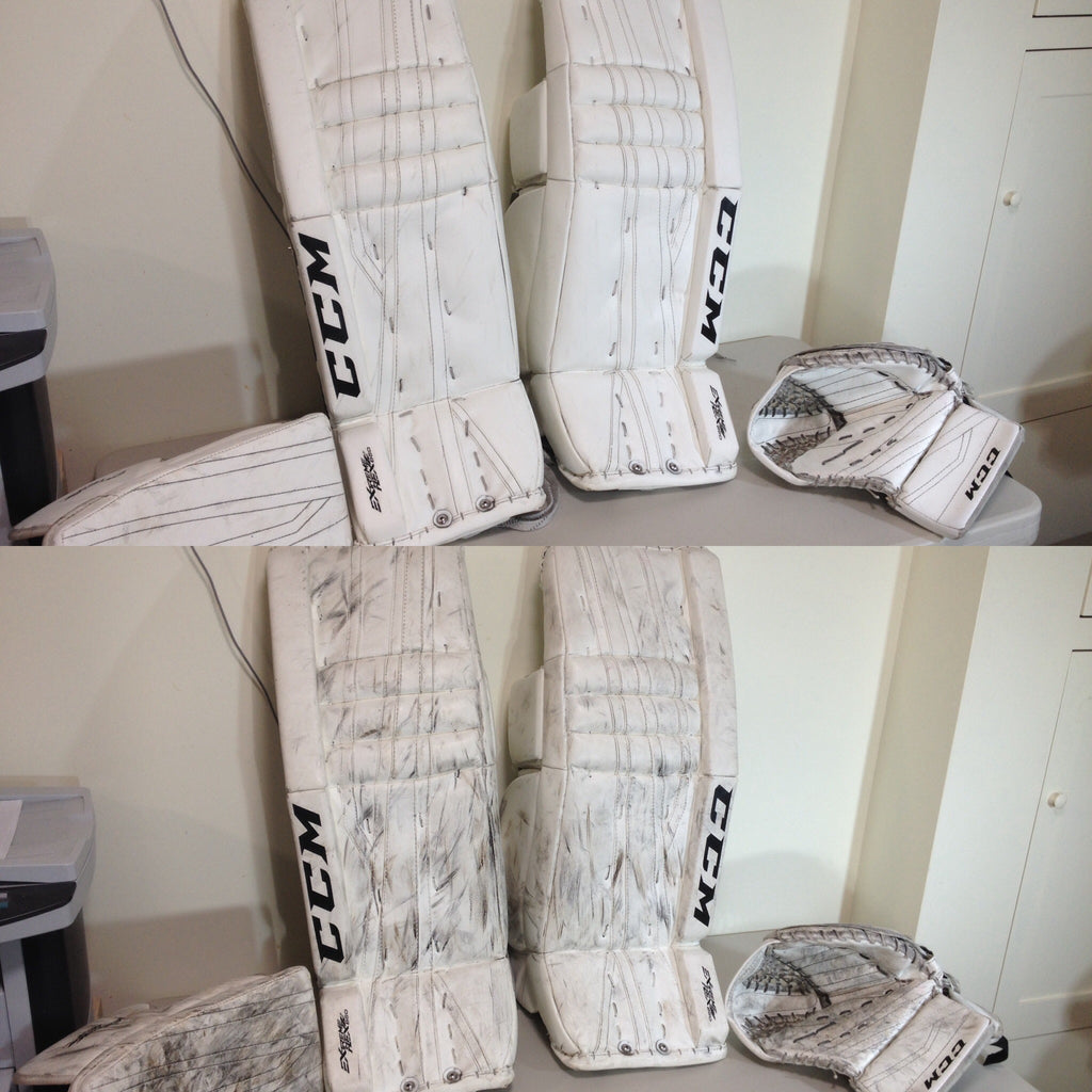 Puck Mark Removal Service - Goalie Pads